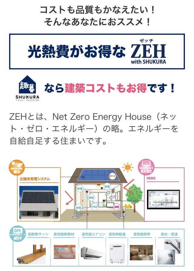光熱費がお得なZEH